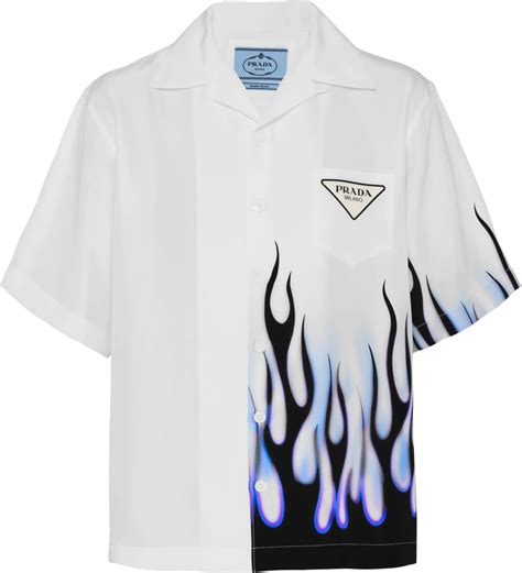 prada flame button up.